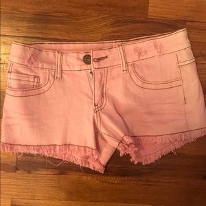Pink boutique denim shorts